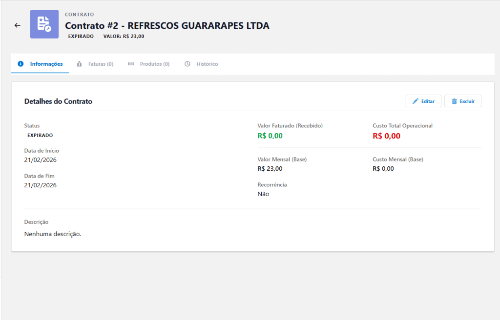 Gestão de Contratos e Faturas